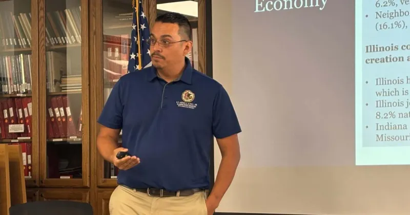 Watch as Illinois State Senator speaks about energy and taxes at a town hall in Port Byron