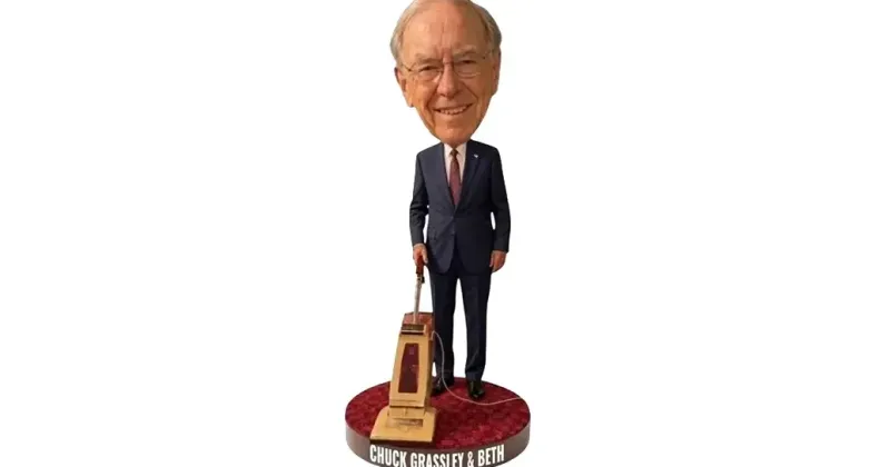 Iowa's Chuck Grassley and his vacuum, 'Beth,' now a bobblehead
