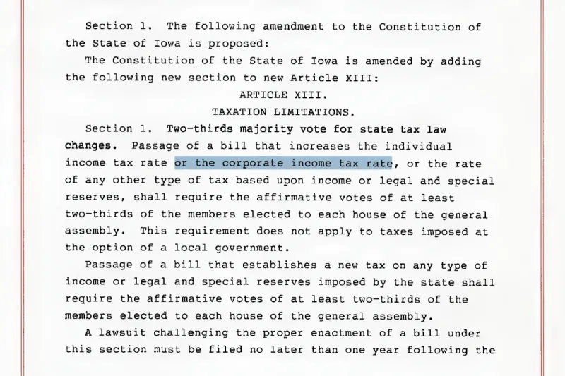 Letter to the editor: Amendment 1 is a gift to big corporations in Iowa