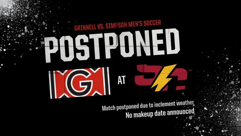 Grinnell at Simpson men's soccer postponed
