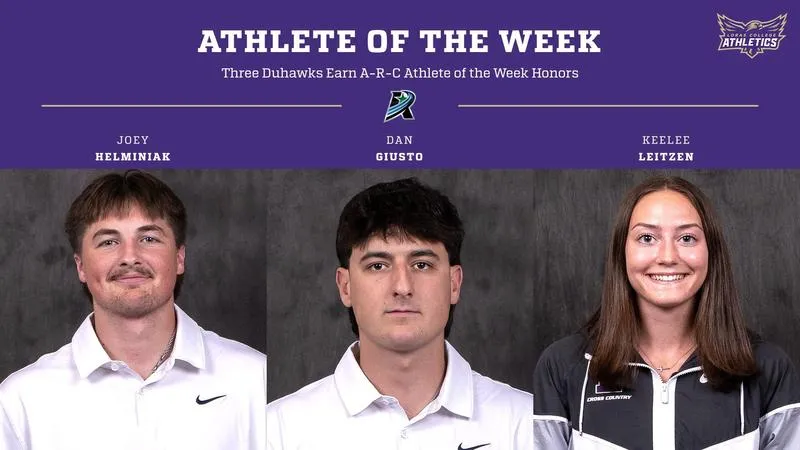 Helminiak, Giusto, and Leitzen Garner American Rivers Conference Athlete of the Week Honors