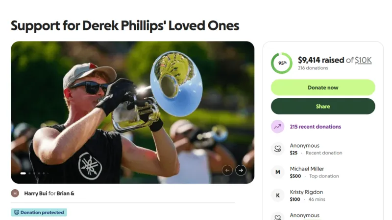GoFundMe launched to support family of Hawkeye Marching Band member Derek Phillips