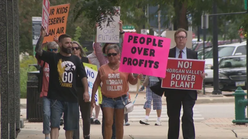 Save Morgan Valley protesters urge Alliant to halt proposed Linn County power plant