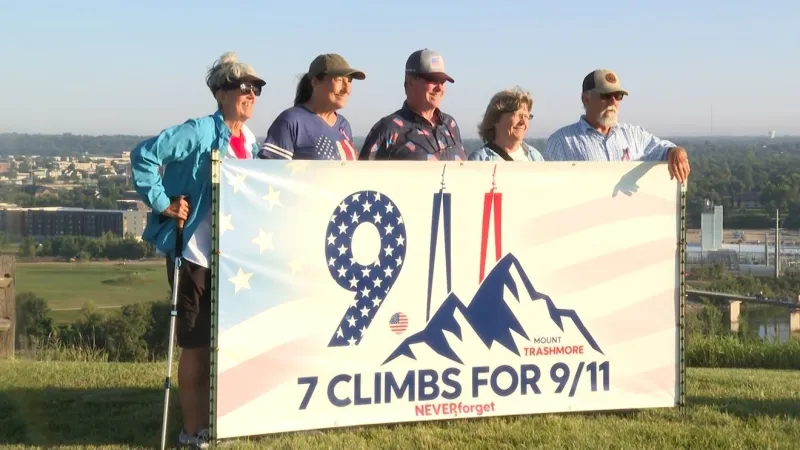 Americans mark 9/11 as hikers climb Mount Trashmore to honor first responders
