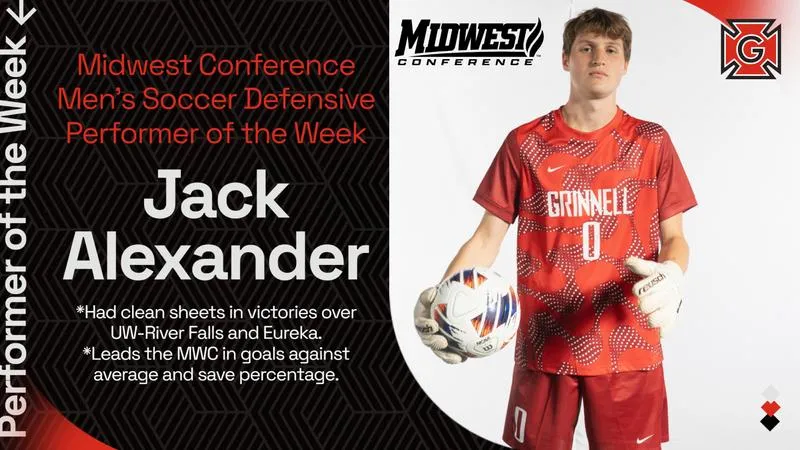 Jack Alexander named MWC Men's Soccer Defensive Performer of the Week