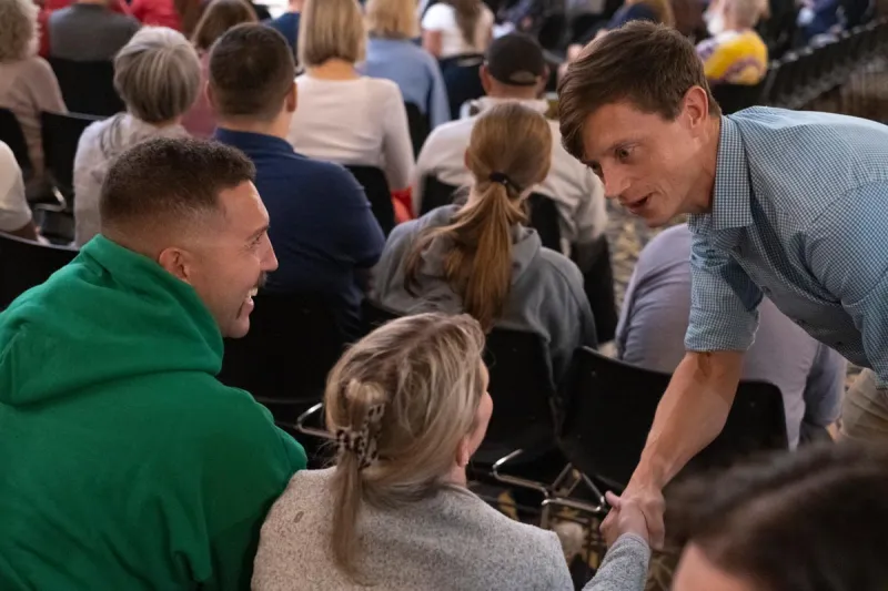 'We're vetoing all the culture war bills': Rob Sand brings his town hall campaign back to Johnson County