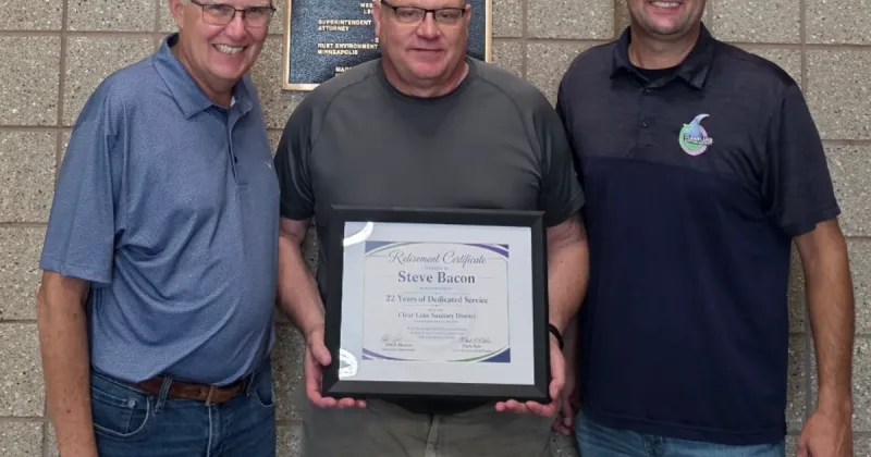 Clear Lake Sanitary District recognizes Steve Bacon for 22 years of service