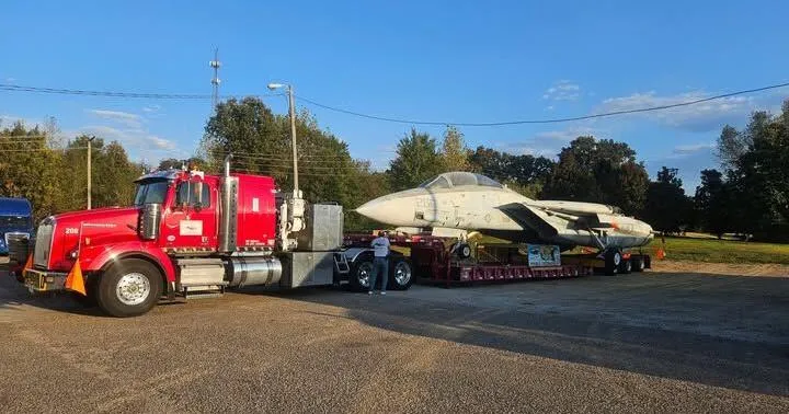 Iconic F-14 jet pulled through KMAland highways