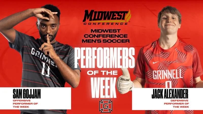 Grinnell men's soccer team sweeps MWC Performer of the Week awards