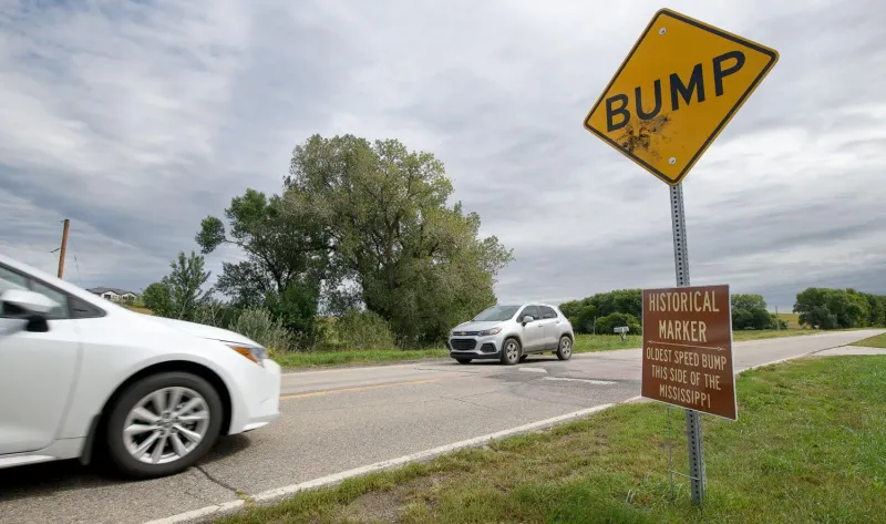 The 'oldest speed bump'? Sioux Cityan takes a novel approach to getting road fixed