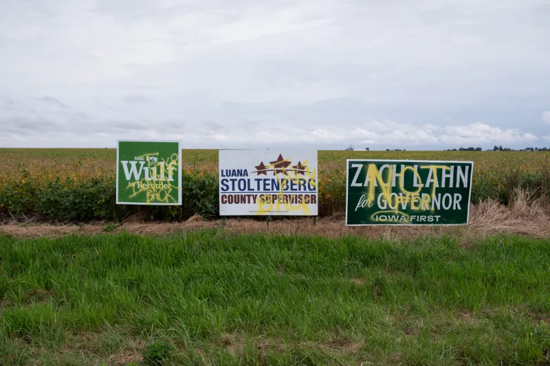 210th Street political signs vandalized
