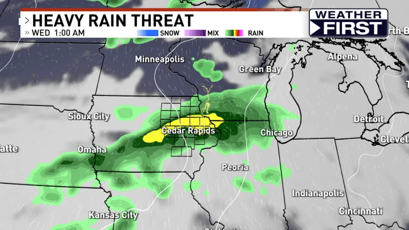 Threat of heavy rain, flooding once again next week in Eastern Iowa