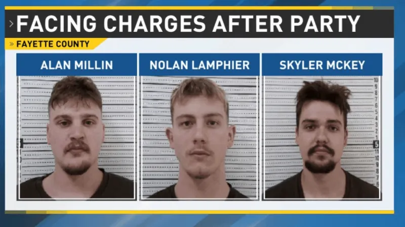 Three adults charged, teens gathered by drone after Fayette County party