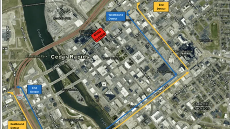 Portion of First Avenue East in Cedar Rapids to close for railroad crossing repairs