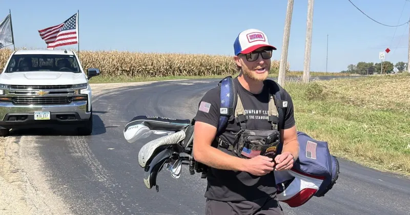 Veteran set to finish walk across Iowa, play a round of golf in Eldridge