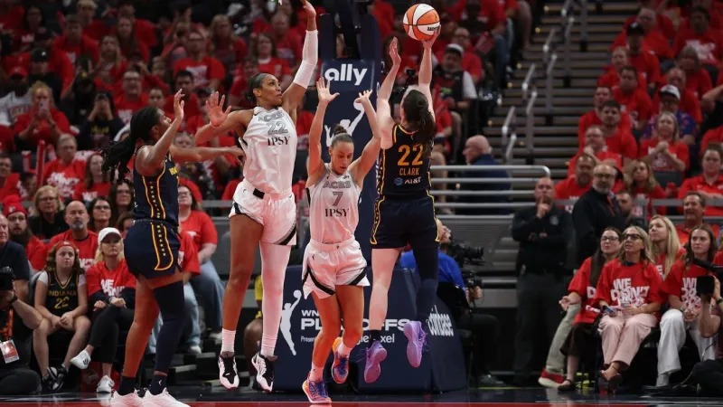 Clark, Mitchell post big games to help Fever even series with 99-89 win over Aces