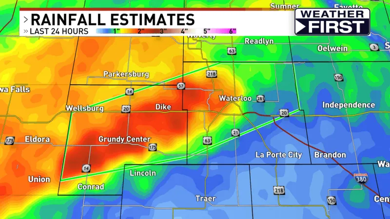 "Significant" flooding on roads in Cedar Falls after heavy rain Wednesday night