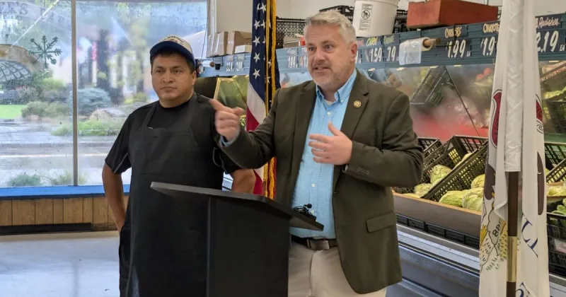 Congressman Sorensen highlights rising grocery costs at supermarket