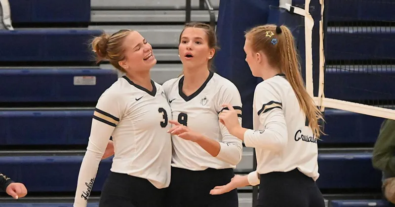 High school volleyball: No. 12 Heelan makes big comeback in fourth, beats No. 9 SB-L in five