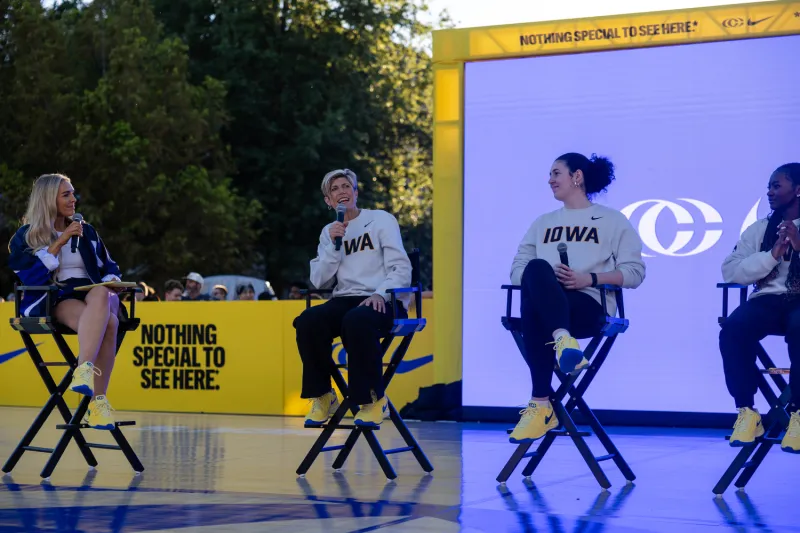 Day 2 of Caitlin Clark's shoe launch welcomes Iowa women's basketball team