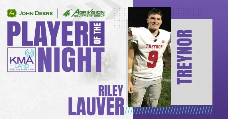 KMAland A/1A/2A Football (10/2): Treynor's Lauver lands AgriVision Equipment Group Player of the Night