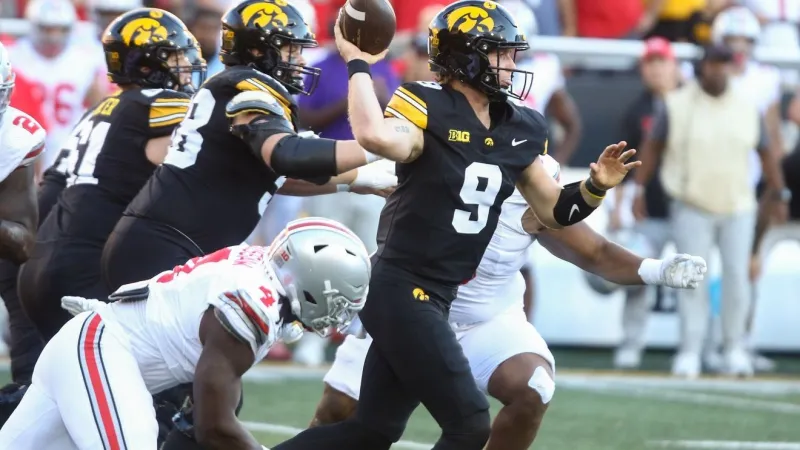 Iowa QB Hank Brown's status doubtful for Friday at Washington after AC sprain