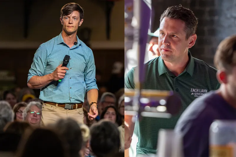 Sand, Lahn clash over Iowa priorities in first gubernatorial debate