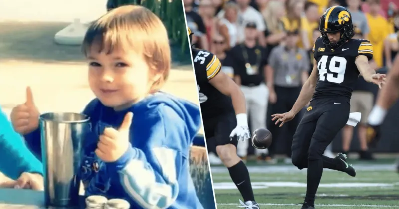 Before punting for Iowa, Boston Everitt grew up on his parents' travel TV show