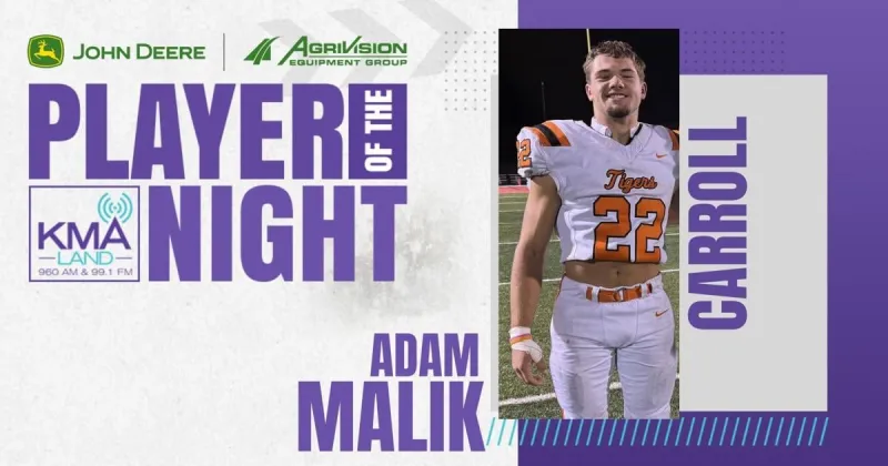 KMAland 3A/4A/5A Football: Malik earns Player of the Night honors in Carroll win