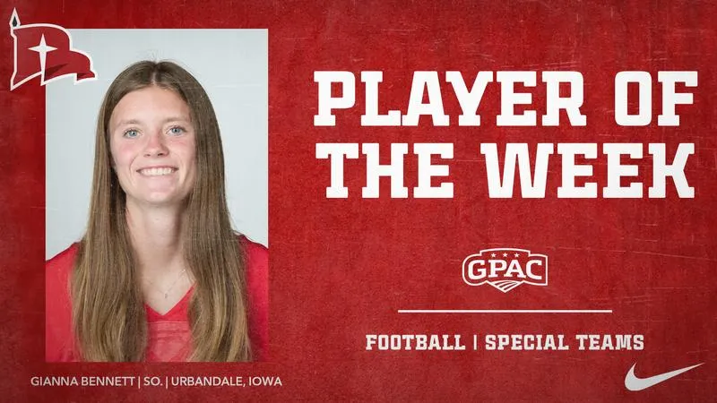 Bennett Named GPAC Special Teams Player of the Week