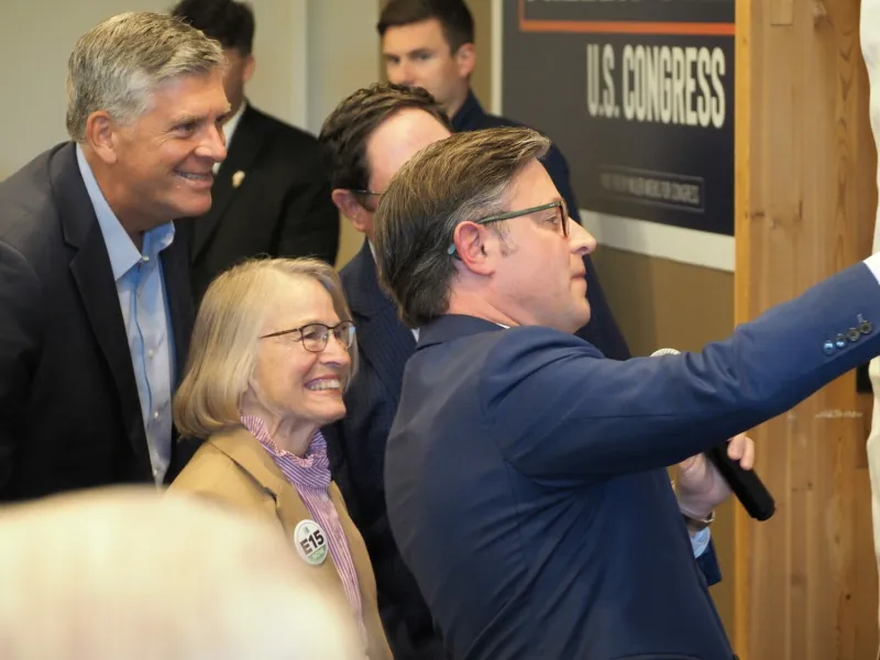 House Speaker Johnson rallies with Miller-Meeks in contentious race