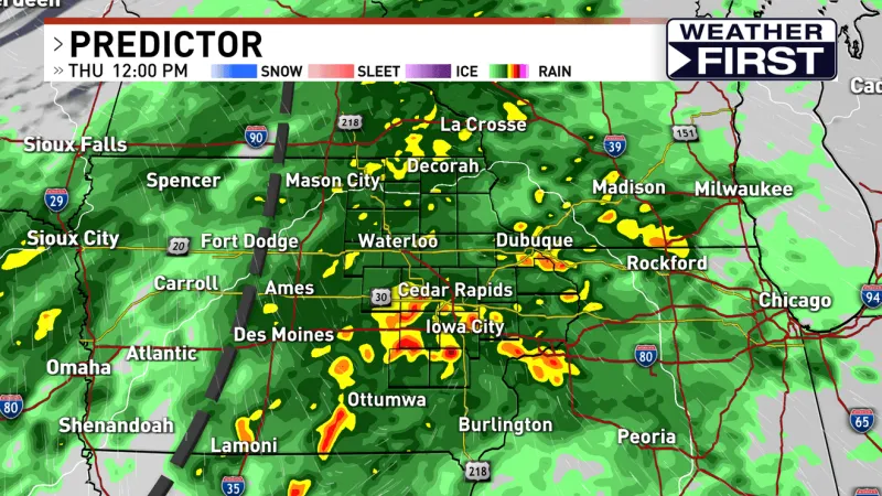 Widespread rain Thursday, frosty start to the weekend