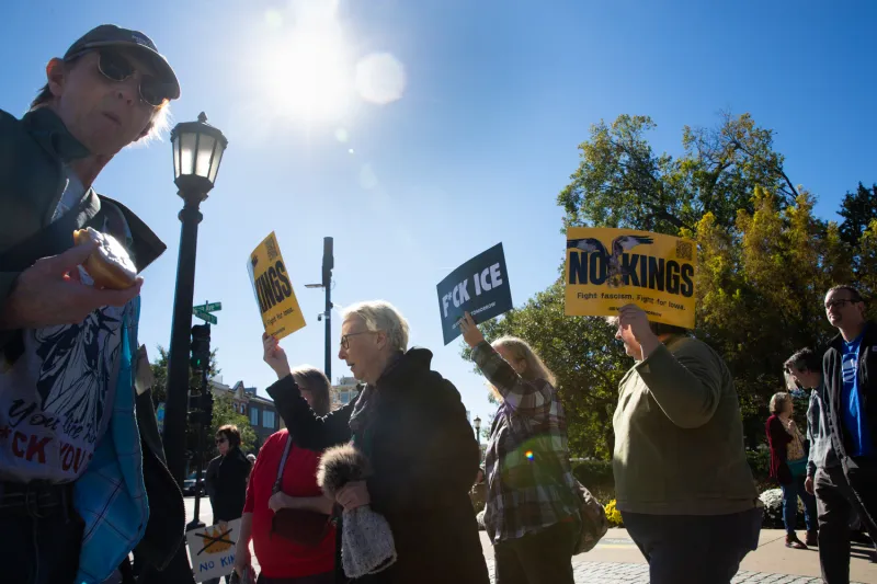 Indivisible Iowa hosts "No Kings" early voting fest