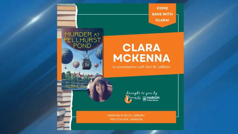 Marion Public Library hosts author Clara McKenna for tea and scone demo Nov. 12