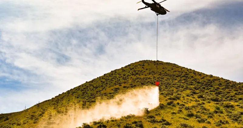 Idaho National Guard trains for wildfire season with Black Hawk water drops