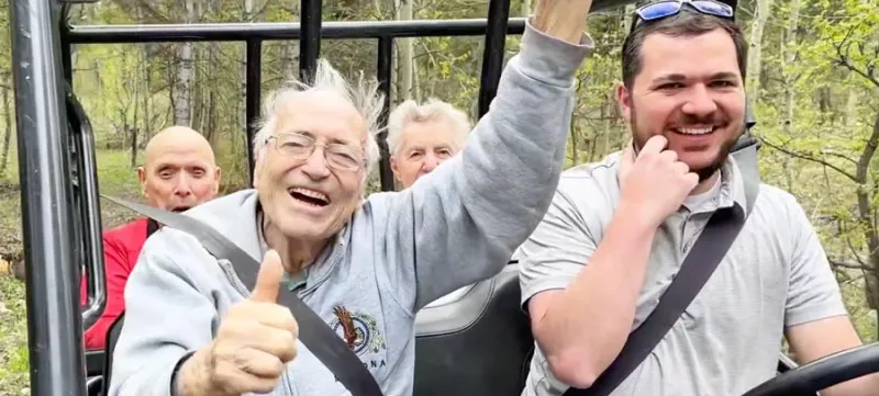 Ranger rides with seniors in the Big Hole Mountains