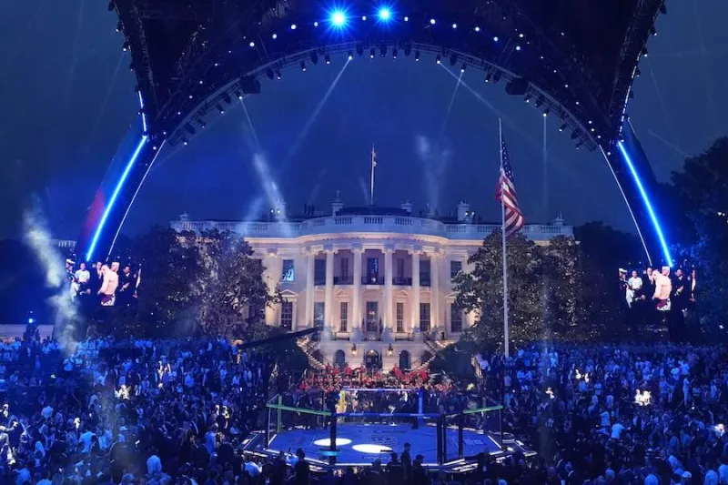 Trump celebrates turning 80 with a UFC cage-fighting event while big issues loom over his presidency