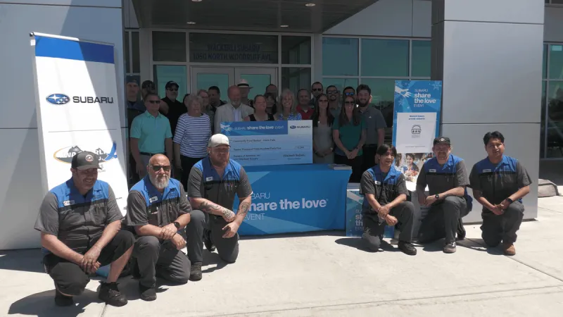 Wackerli Subaru to present Share the LOVE Donation to The Food Basket