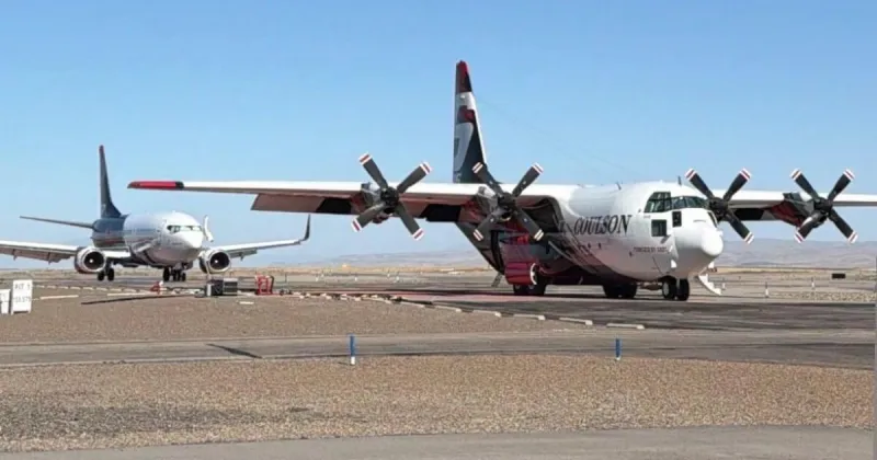 Air tankers dropped nearly 49,000 gallons of retardant on the Median Fire near Wendell