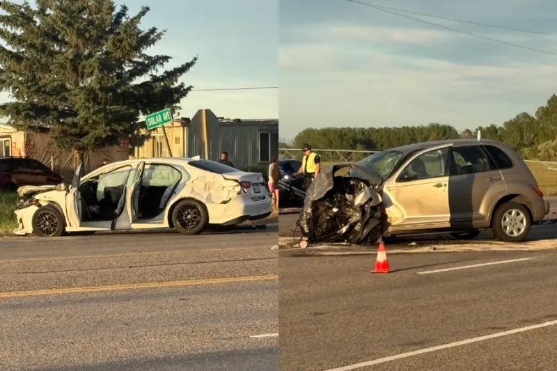 Two people sent to hospital after three-vehicle crash closes portion of U.S. Highway 20