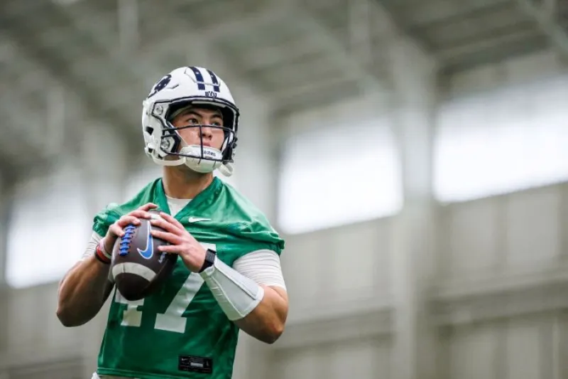 BYU QB Bear Bachmeier takes on counselor role at Manning Passing Academy