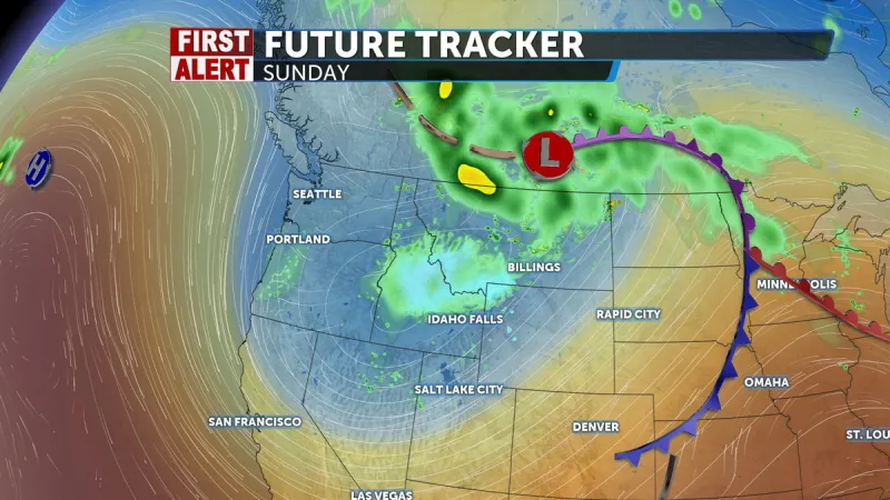 Low pressure brings waves of showers, thunderstorms through Monday