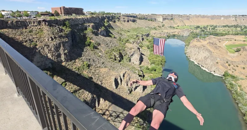 American flag flies in Snake River Canyon as Twin Falls celebrates America's 250th birthday