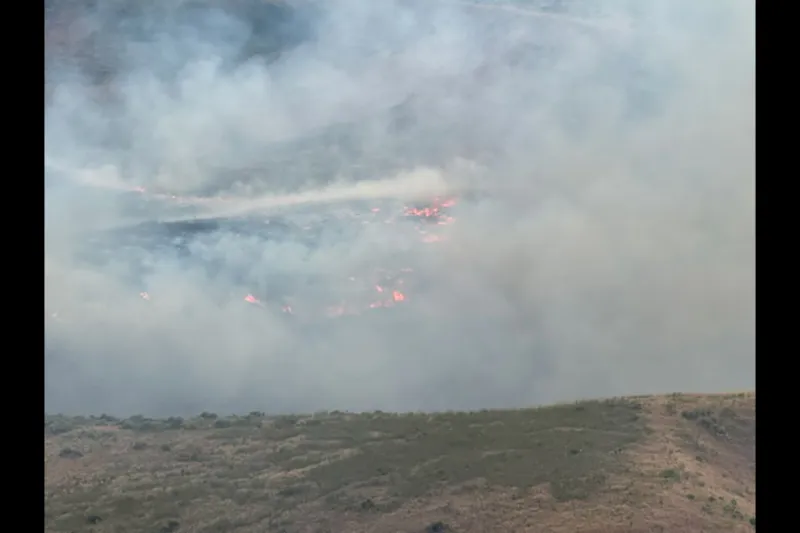 Brushfire breaks out in Ammon foothills, multiple agencies respond