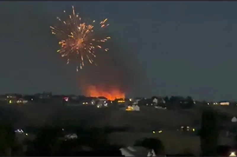 Fire burning near Ammon foothills
