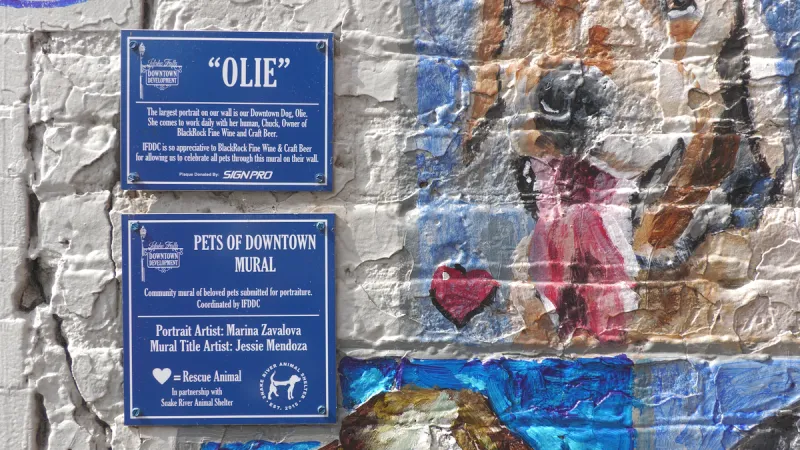 Downtown pet mural ribbon cutting in Idaho Falls, honoring pets while boosting downtown revitalization