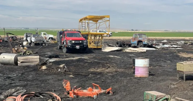 Murtaugh fire damages private equipment yard and other structures, cause unknown