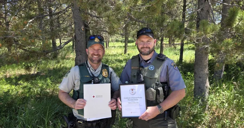 Conservation Officer Chris Johnson receives American Red Cross Life Saving Award