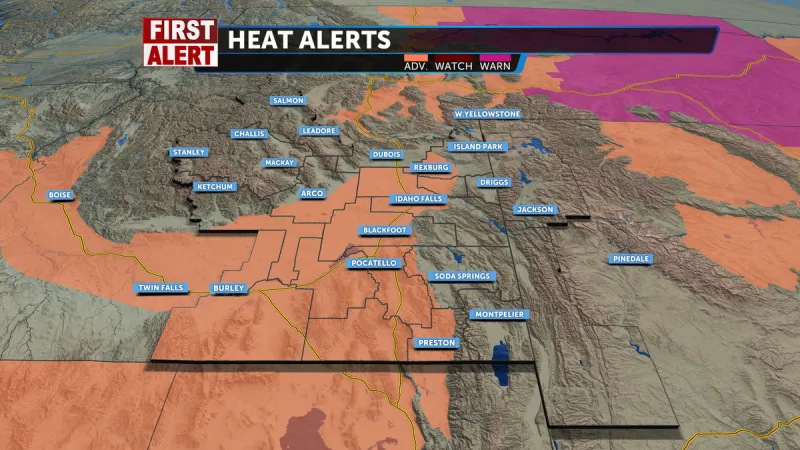 Heat Advisory & Red Flag Warnings: Heat and thunderstorms impact southeast Idaho through weekend