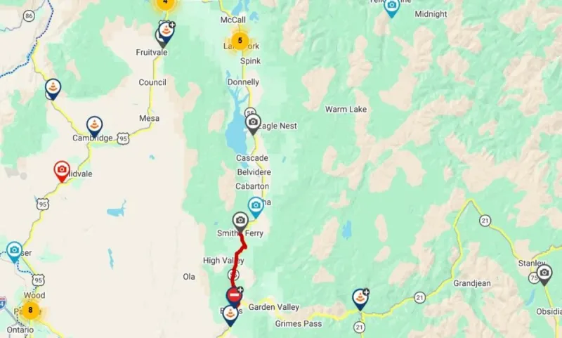 Idaho Fires Close Hwy 55, Cut Off Towns